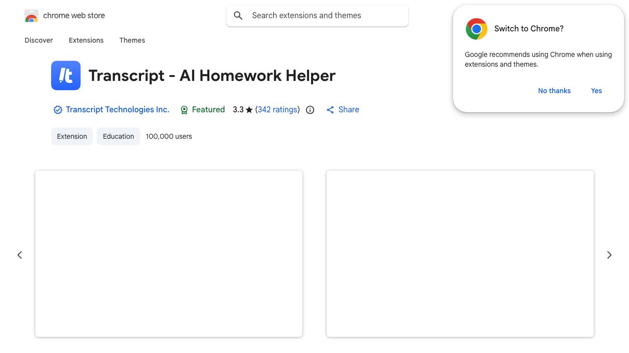 Transcript - AI Study Companion 网站截图