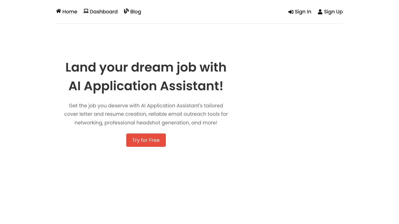 AI Application Assistant 网站截图