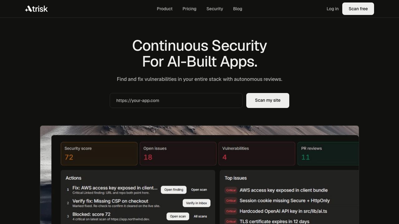 AtRisk website screenshot