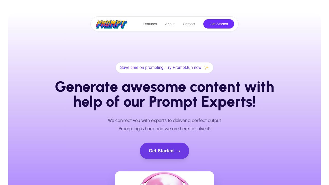 Prompt.fun website screenshot