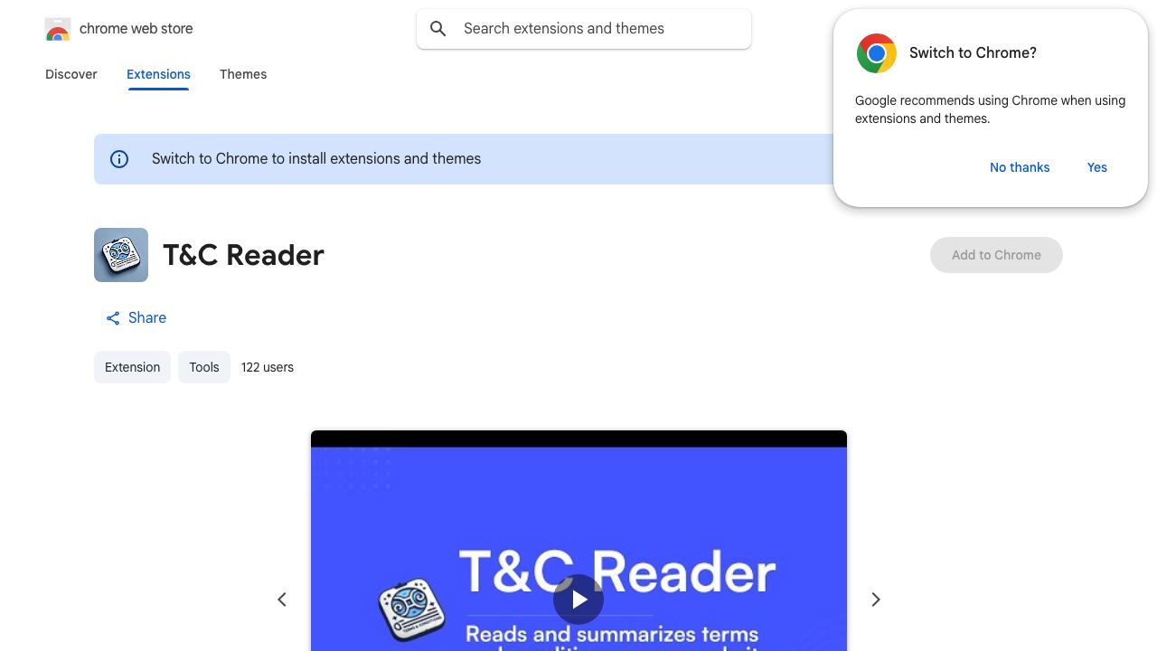 T&C Reader 网站截图