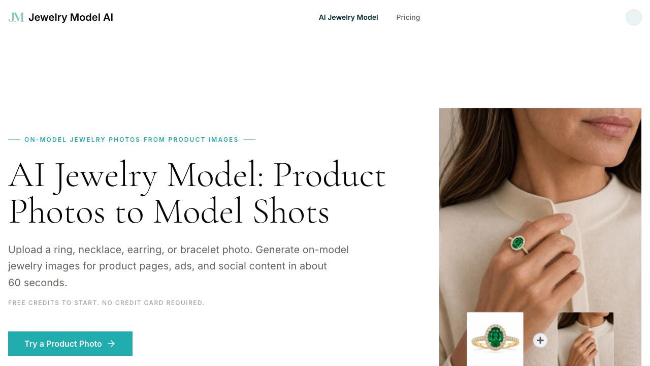 Jewelry Model AI 网站截图