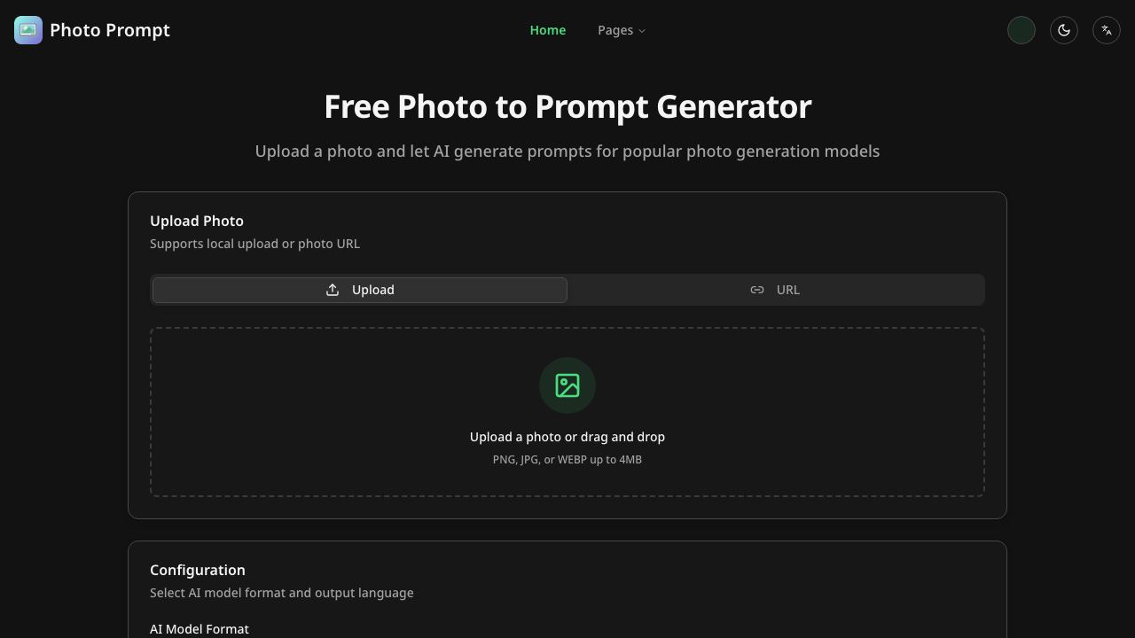 Photo Prompt 网站截图