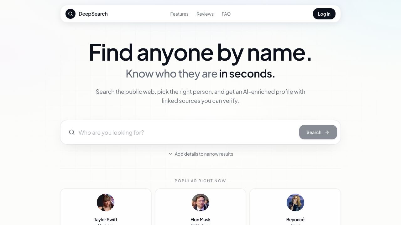 Deep Search 网站截图