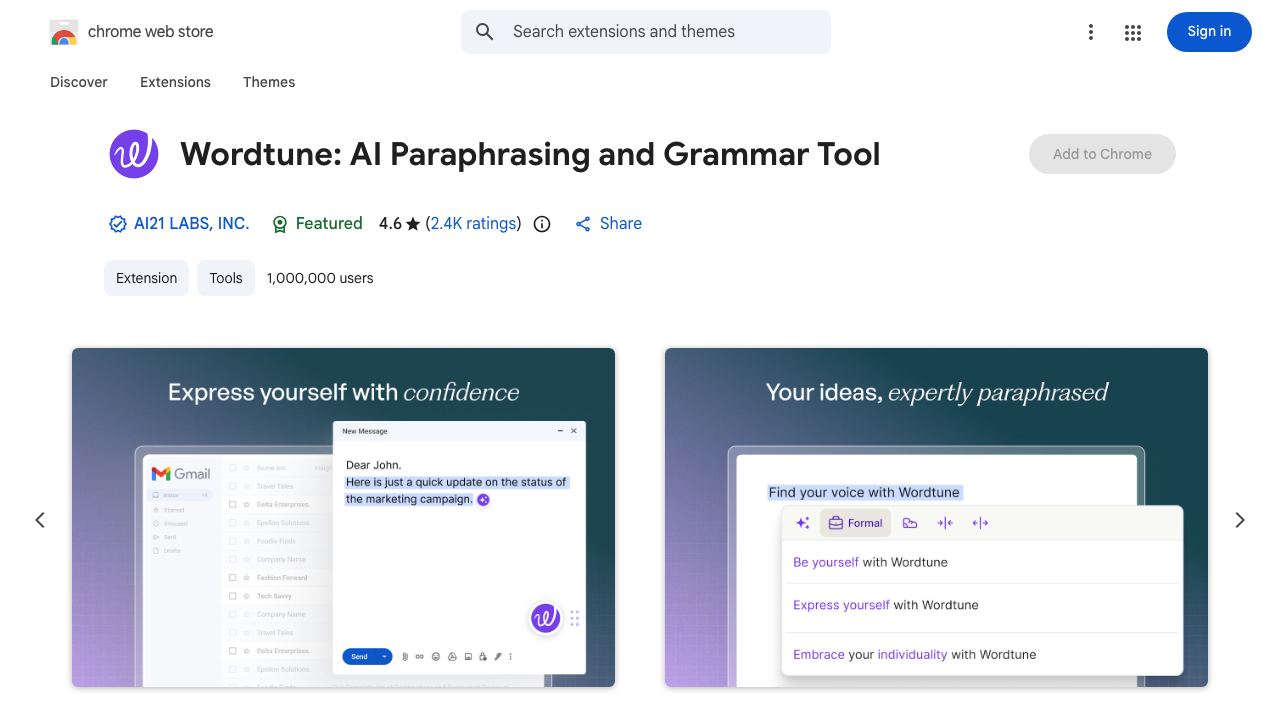 Wordtune: Generative AI productivity platform 网站截图