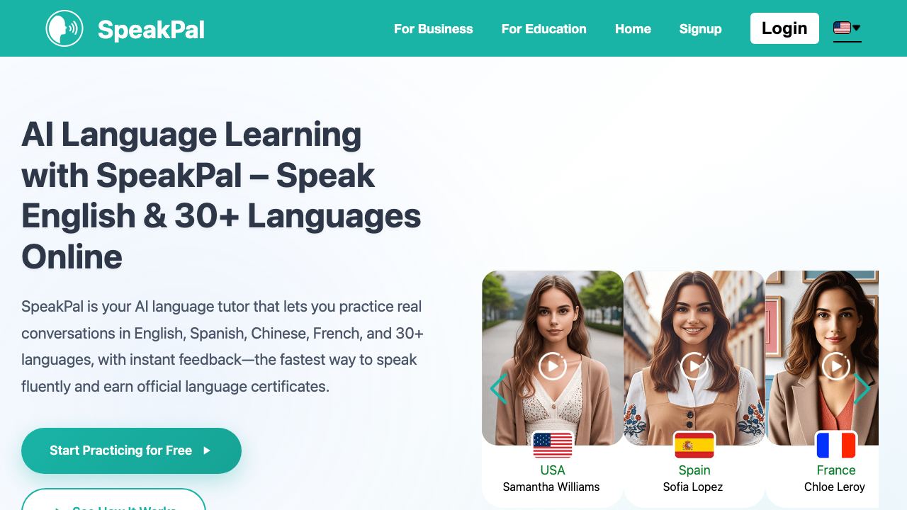 SPEAKPAL website screenshot