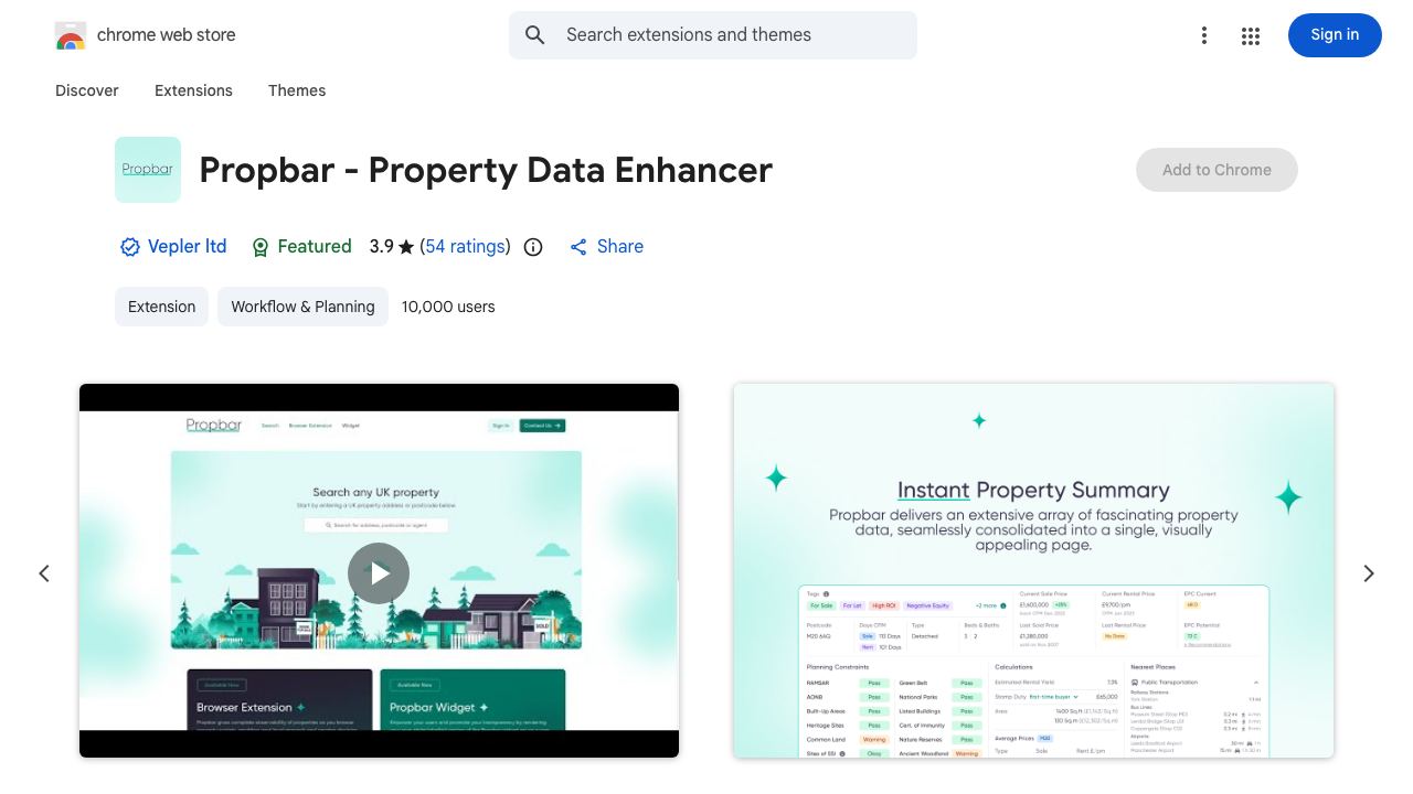 Propbar - Property Data Enhancer 网站截图