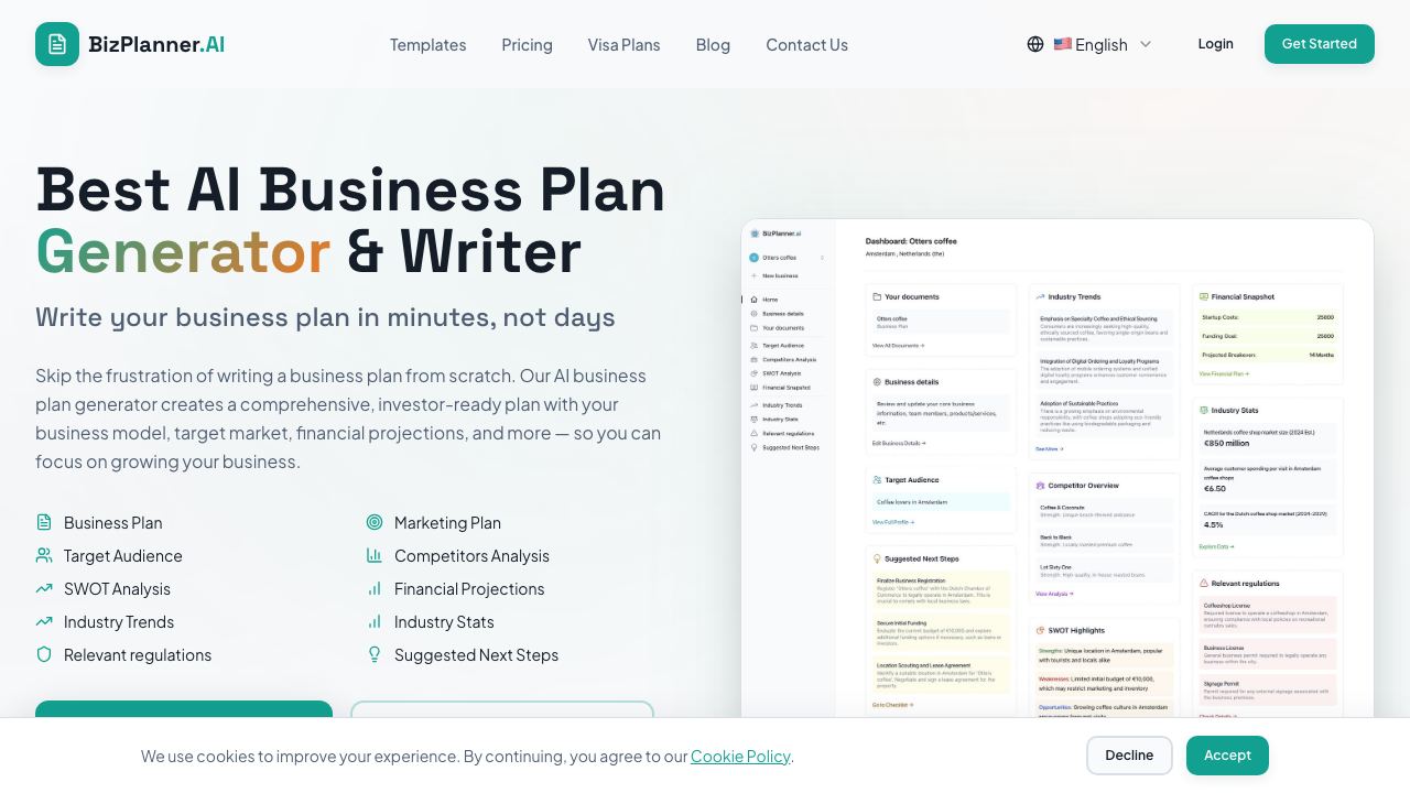 BizPlanner.ai 网站截图