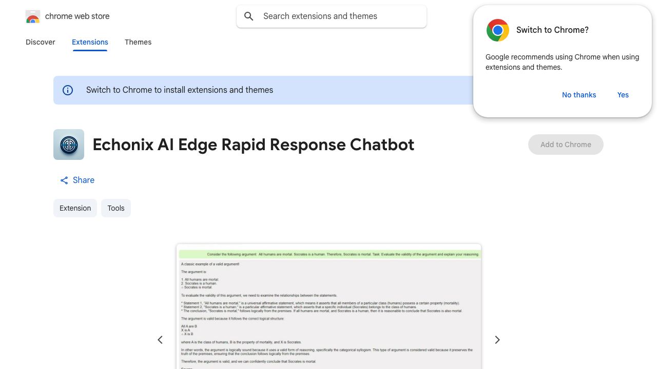 Echonix AI Edge Rapid Response Chatbot 网站截图