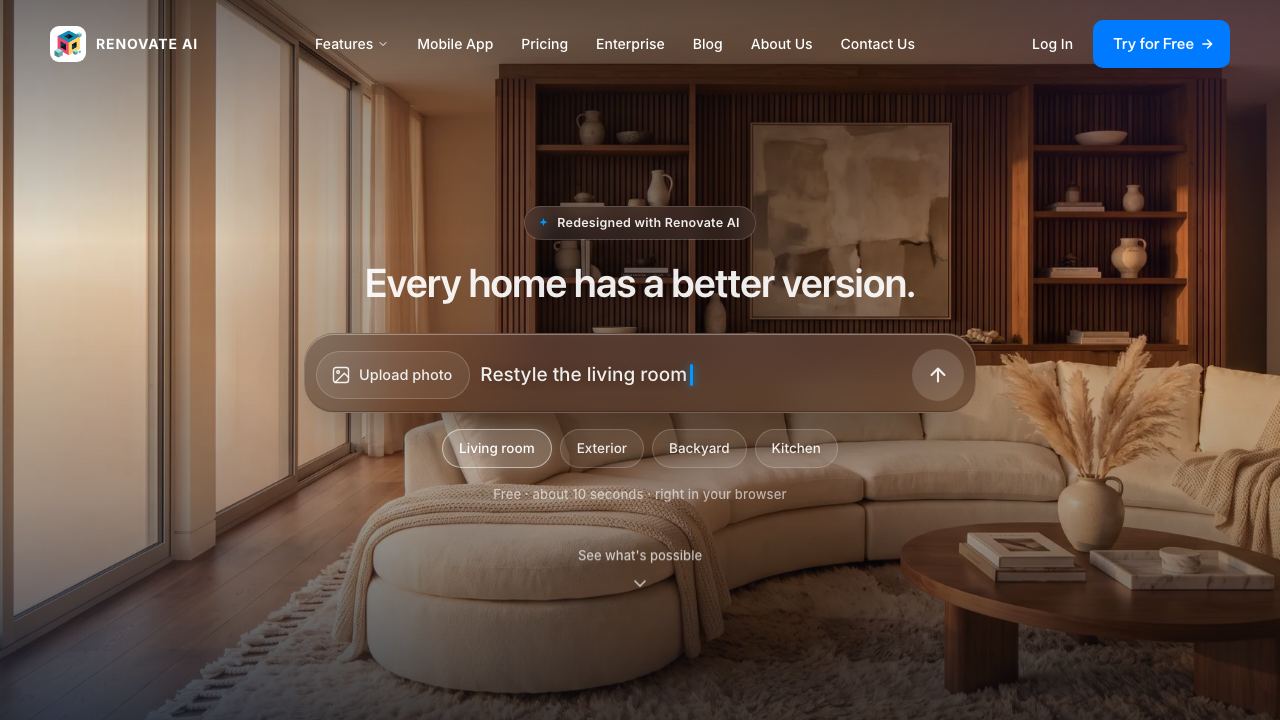 Renovate AI app 2.0 网站截图