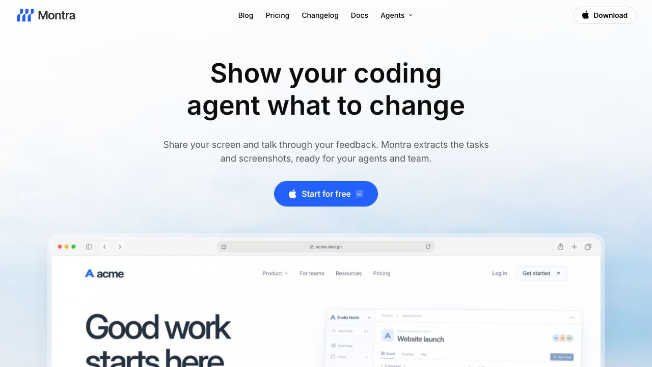 Montra website screenshot