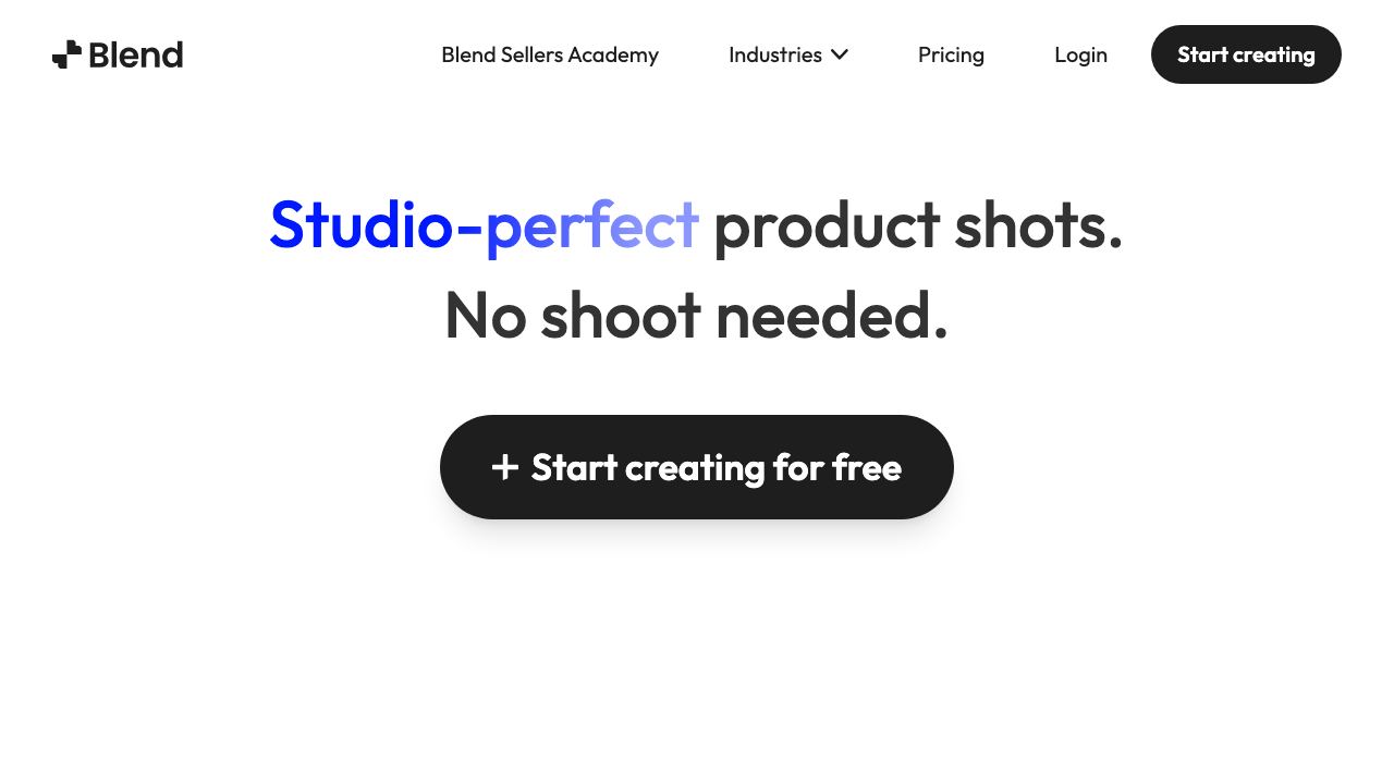 Blend AI Studio website screenshot