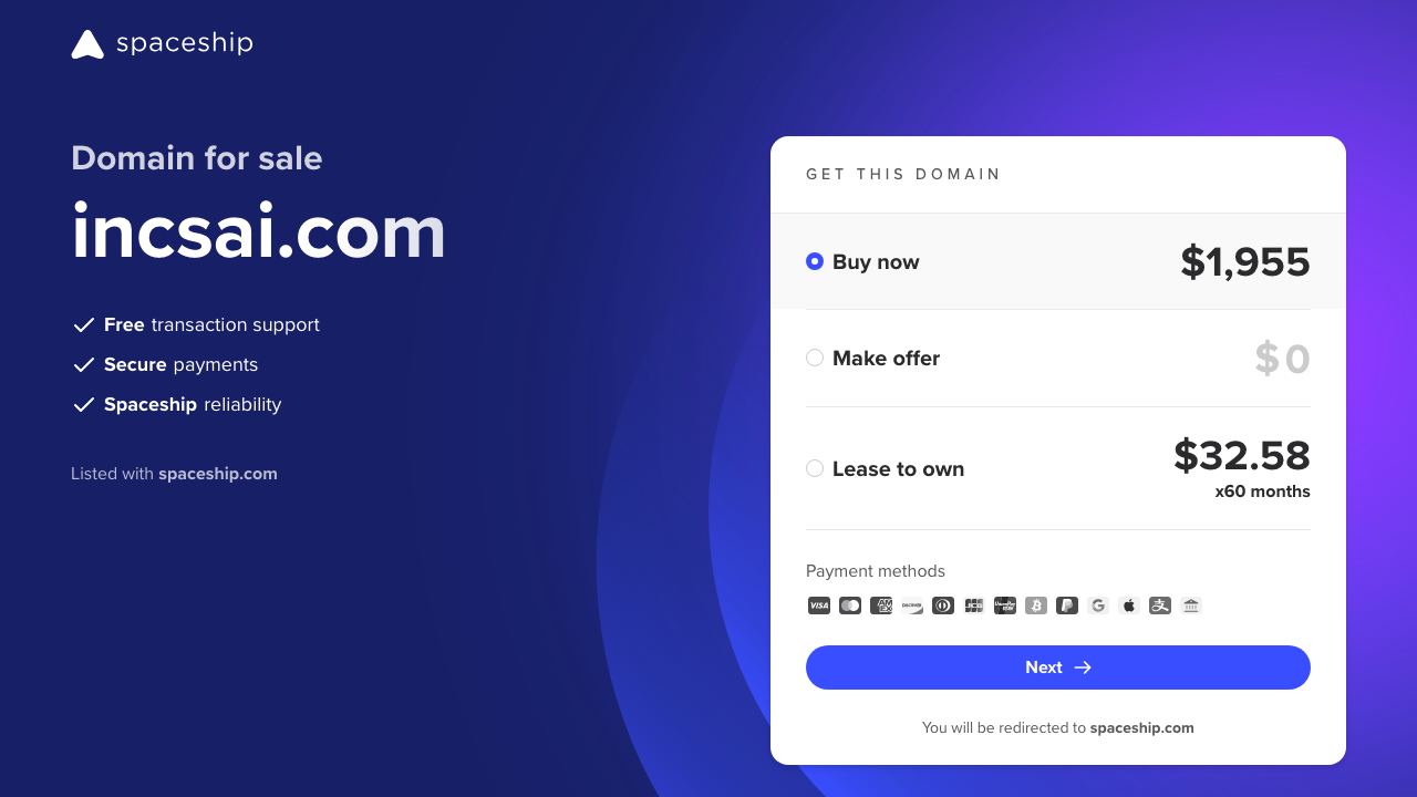 iNCSAI List website screenshot