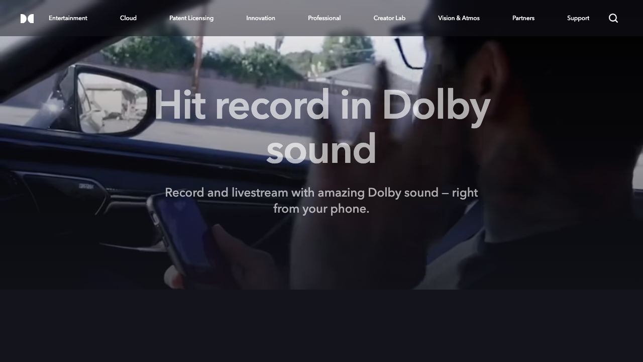 Dolby On 网站截图