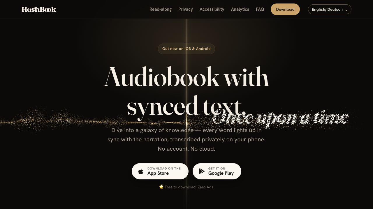 HushBook: Read while you listen 网站截图