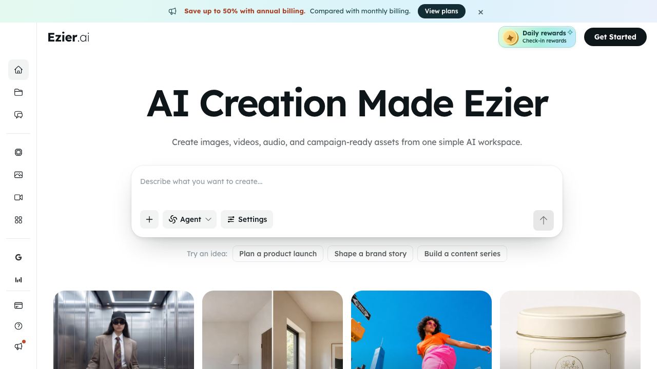 Ezier AI website screenshot