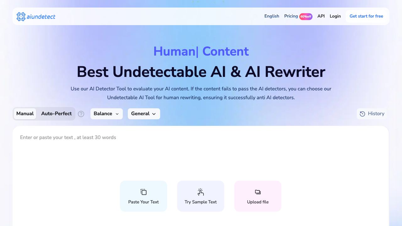 AIundetect website screenshot