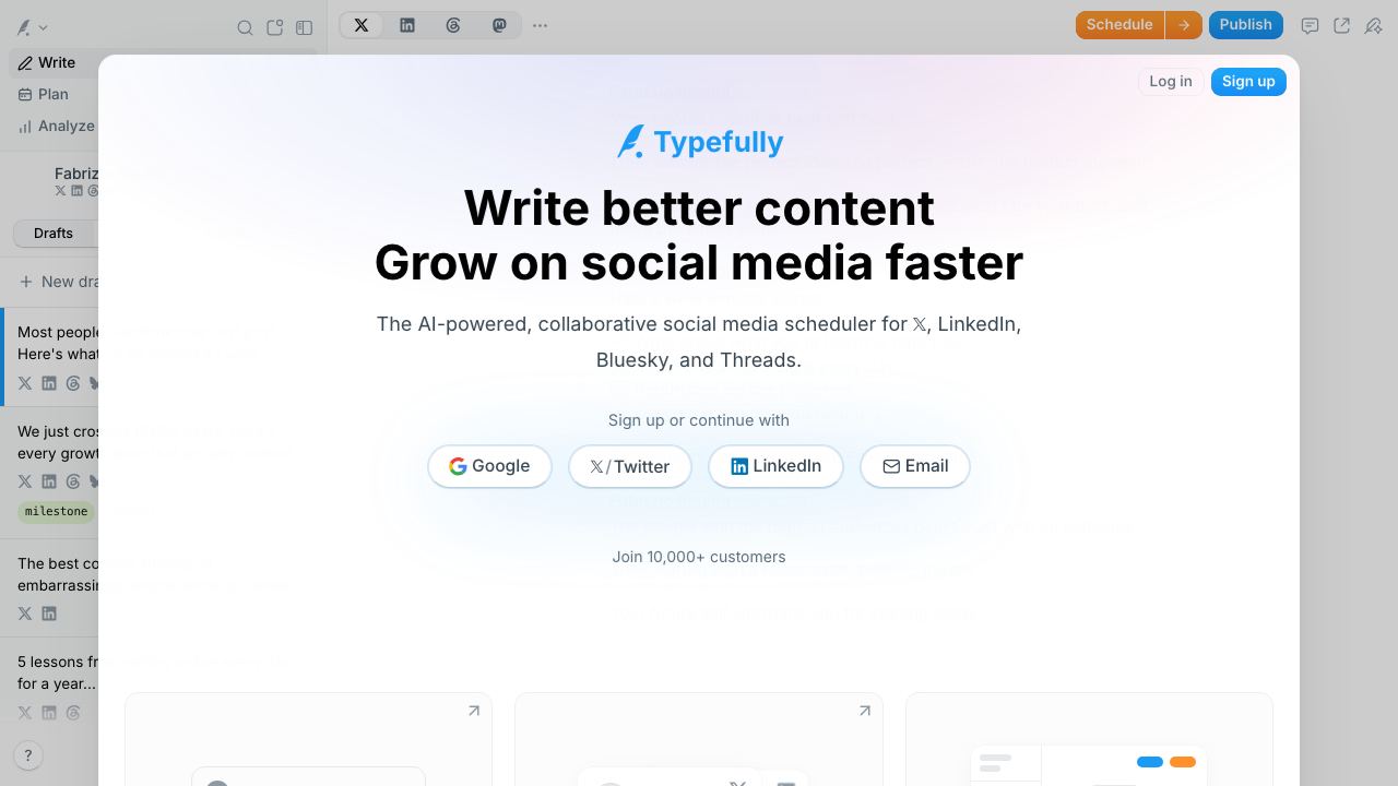 Typefully website screenshot