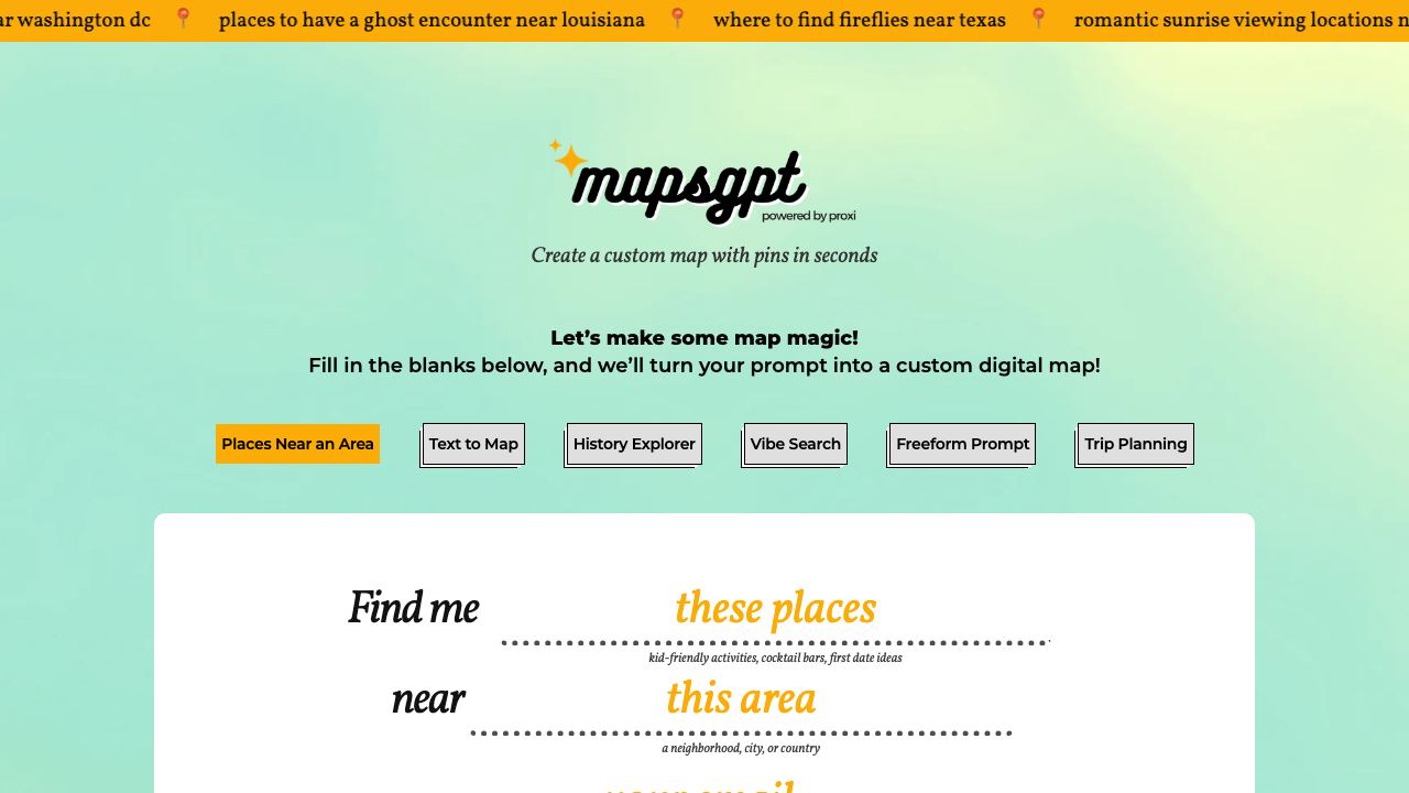 Maps GPT website screenshot