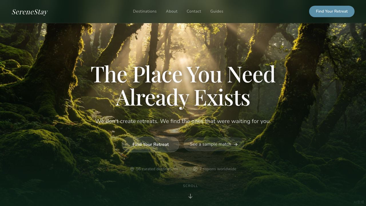 SereneStay.ai 网站截图