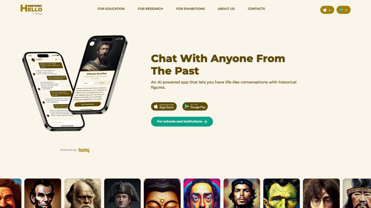 Hello History: AI ChatBot 网站截图