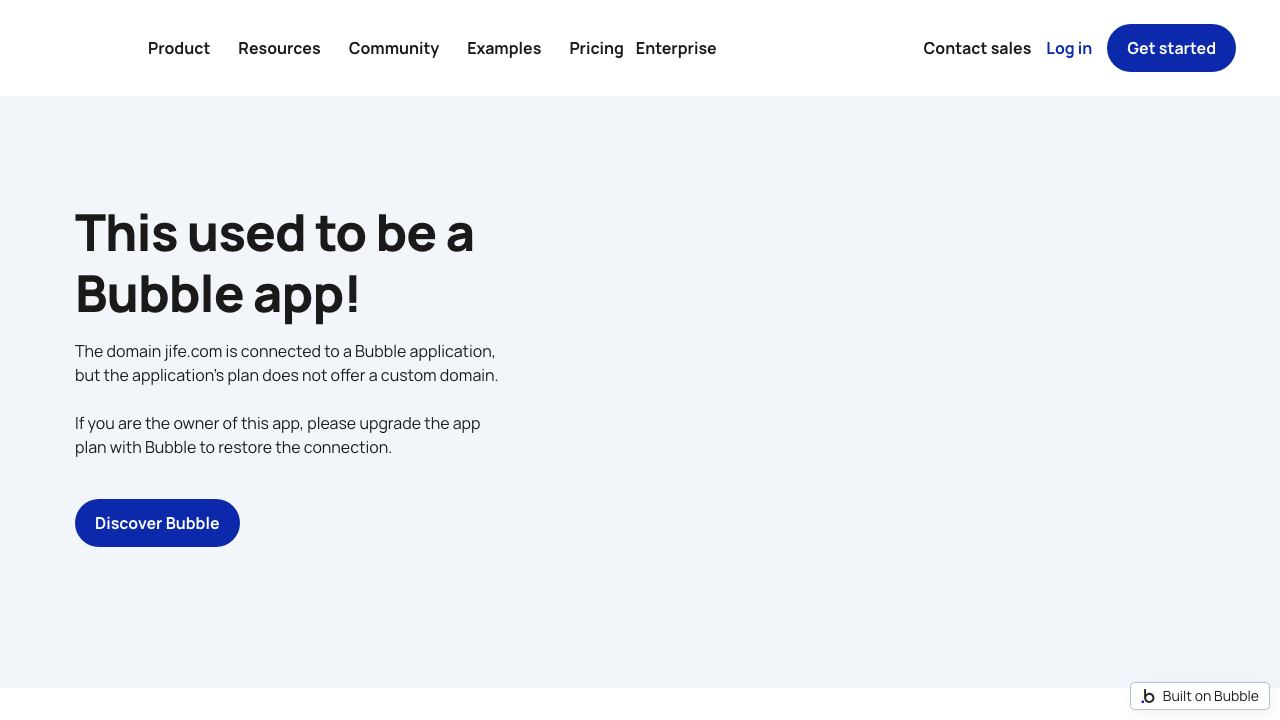 Jife website screenshot