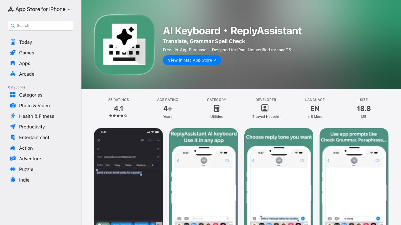 Keyboard AI・ReplyAssistant 网站截图