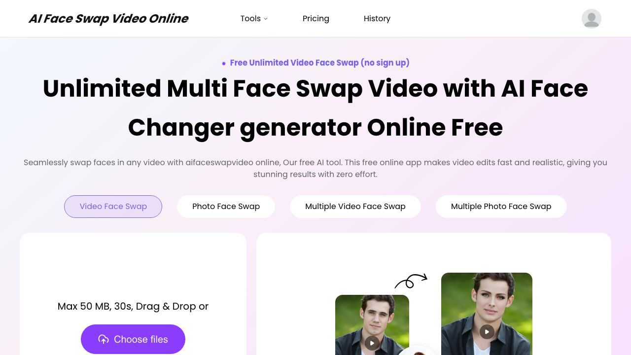 AI Face Swap Video 网站截图