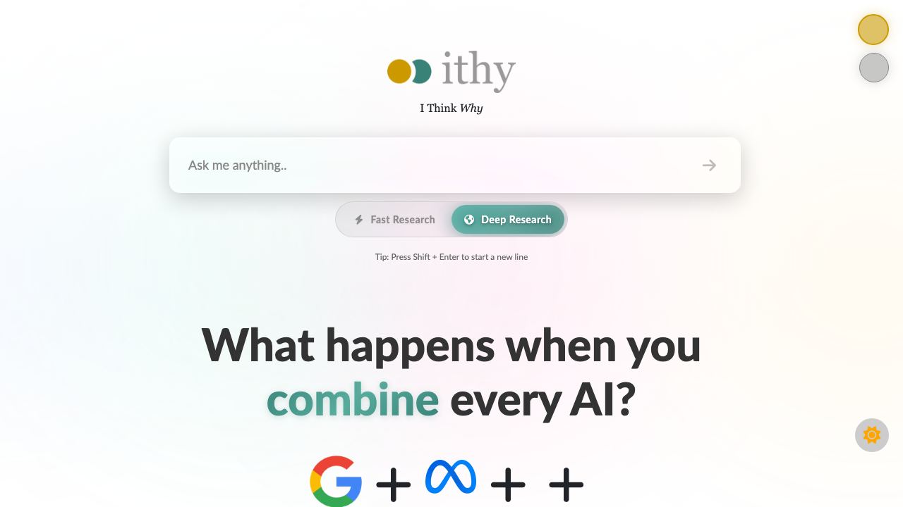 Ithy AI website screenshot
