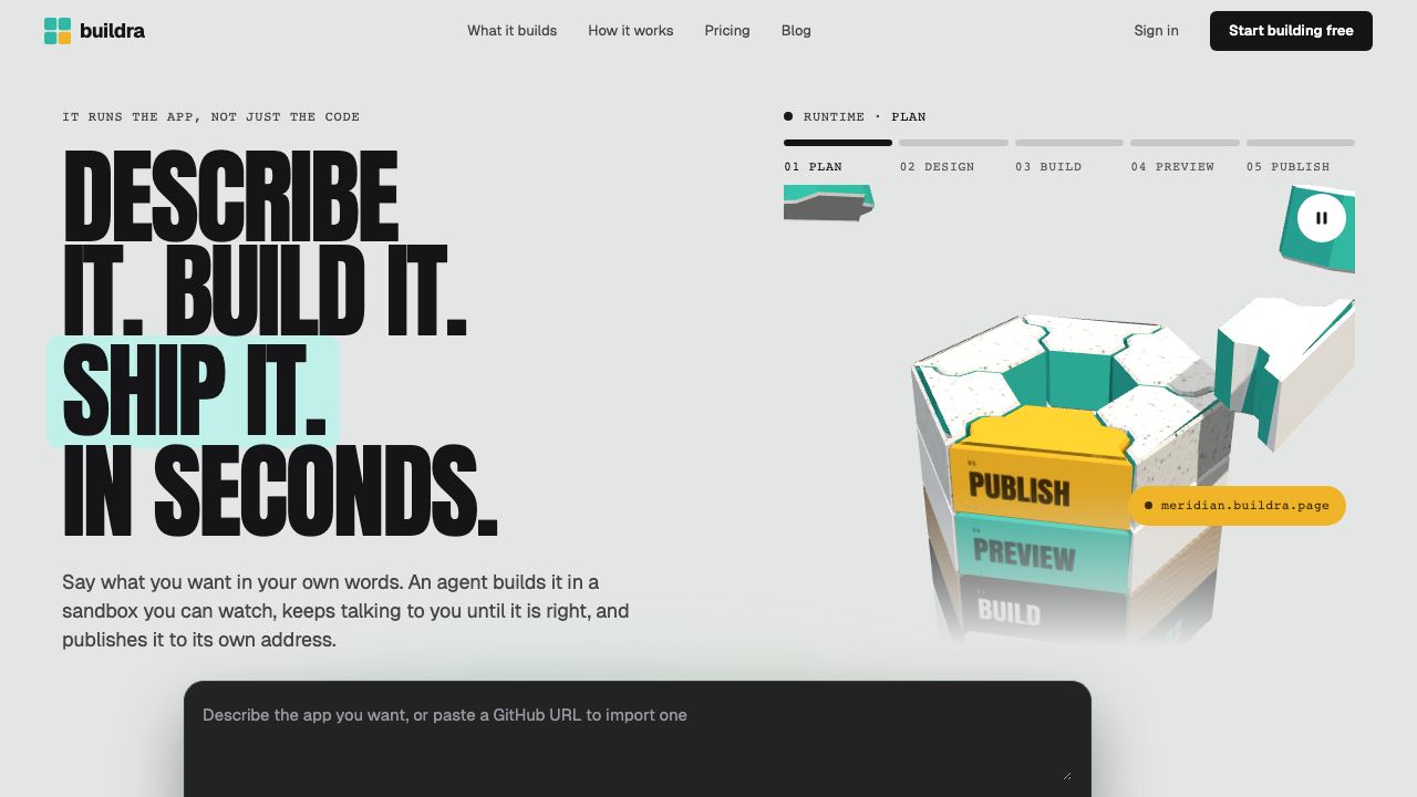 Buildra website screenshot