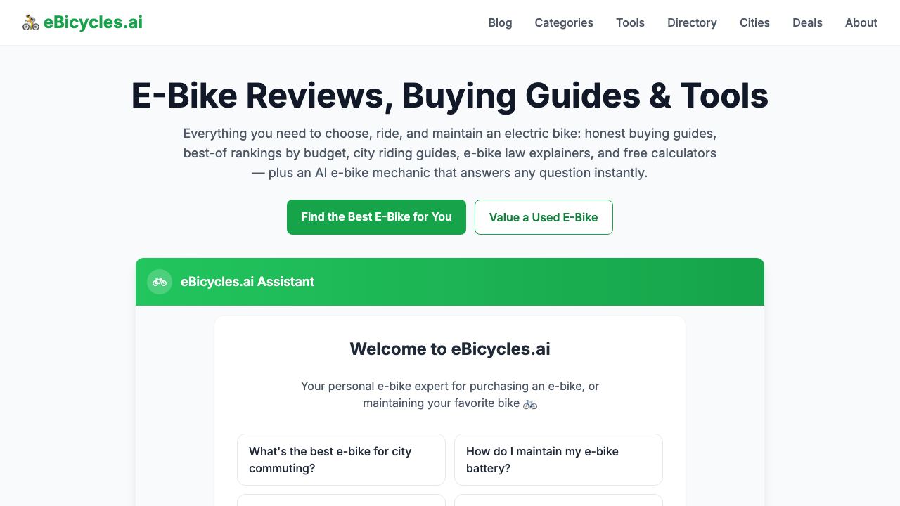 eBicycles.ai website screenshot