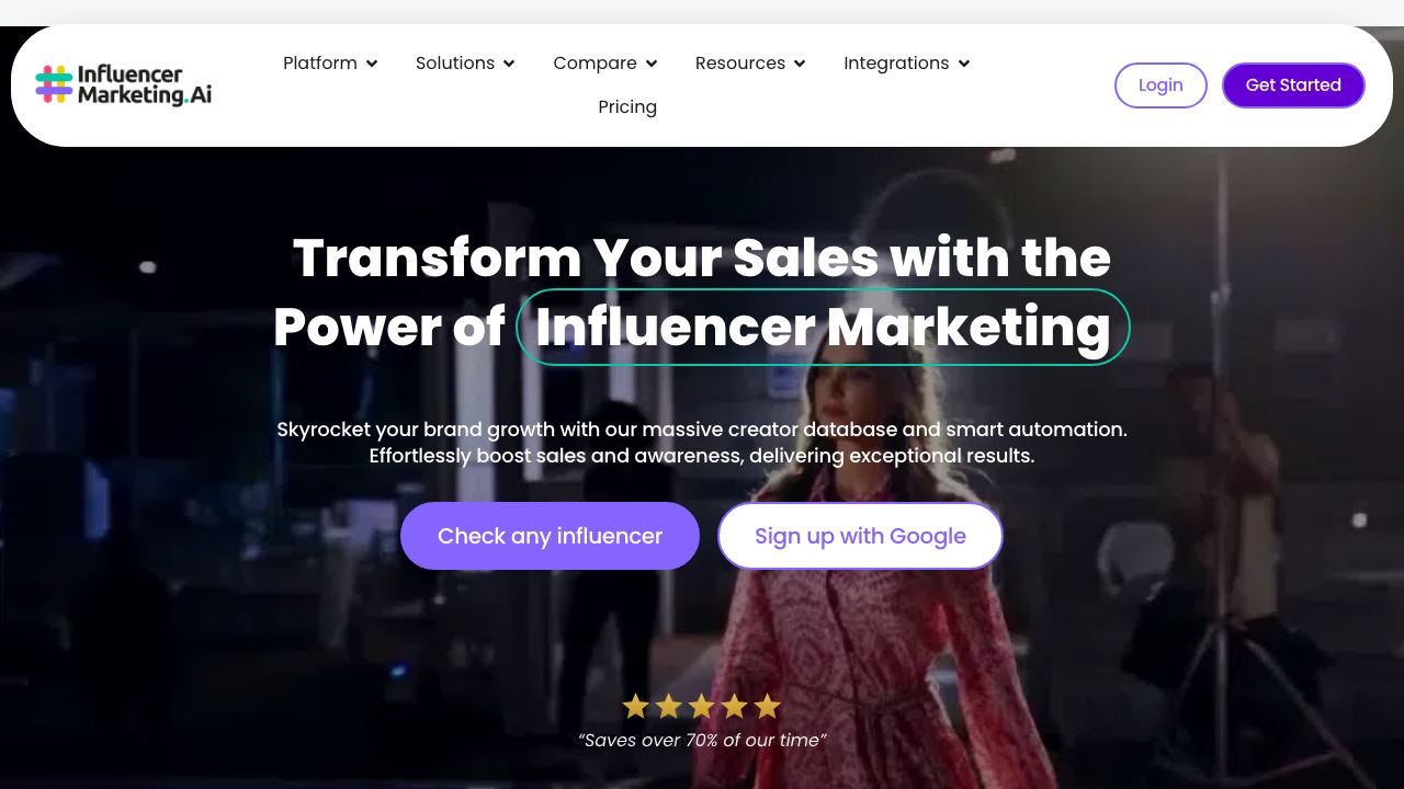 Influencer Marketing website screenshot
