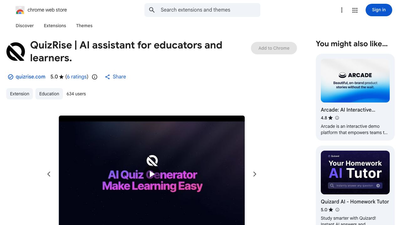 QuizRise | AI assistant for educators and learners. 网站截图