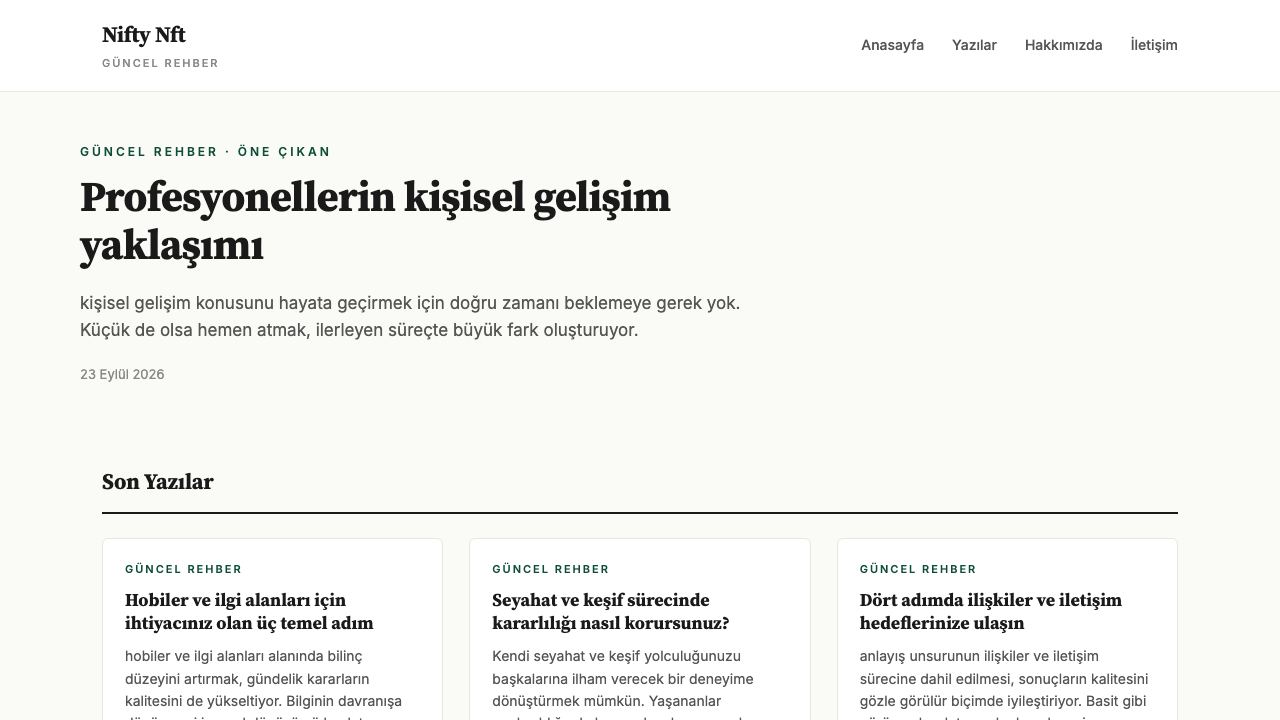 Nifty NFT website screenshot