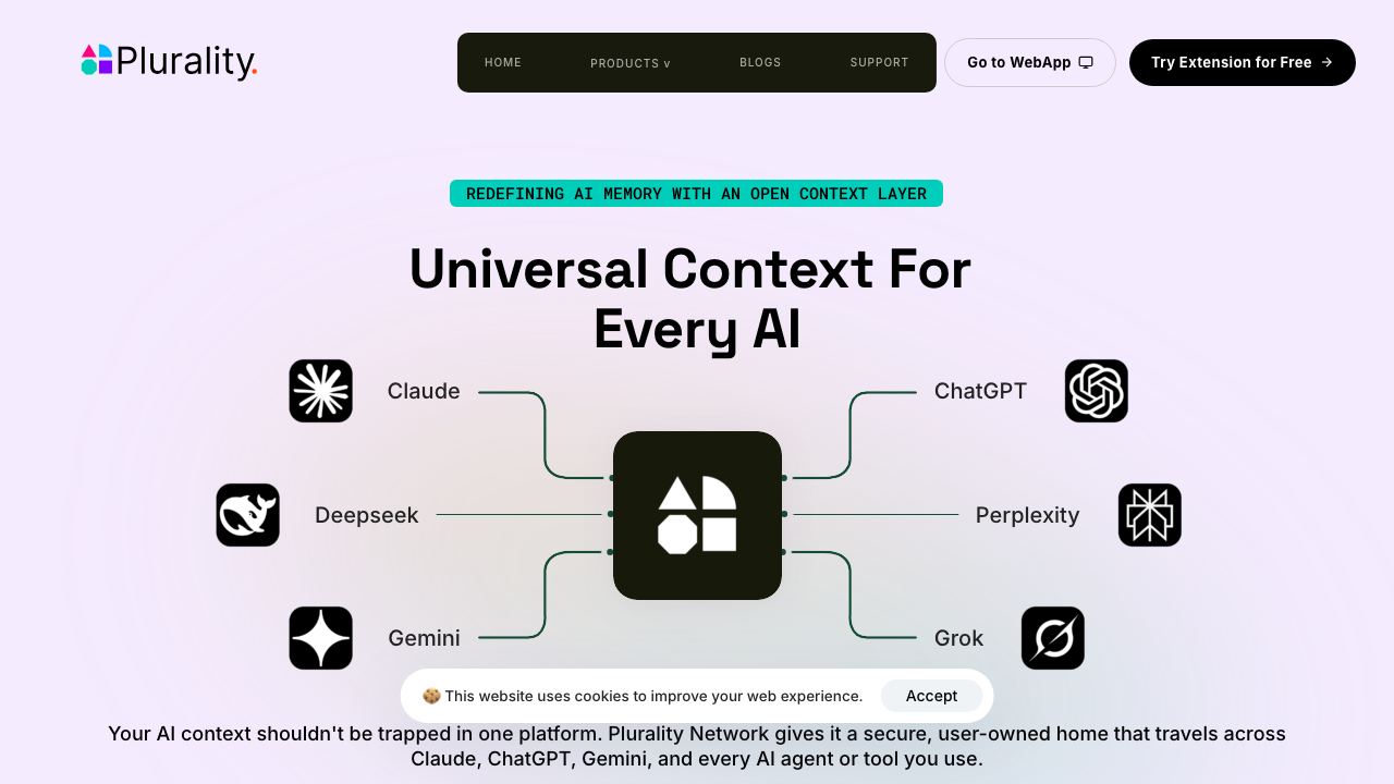 Plurality Network website screenshot