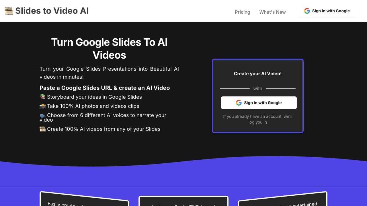 SlidesToVideos.com 网站截图
