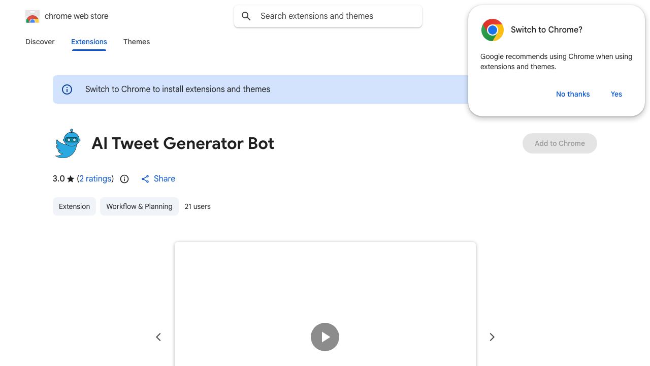 AI Tweet Generator Bot 网站截图