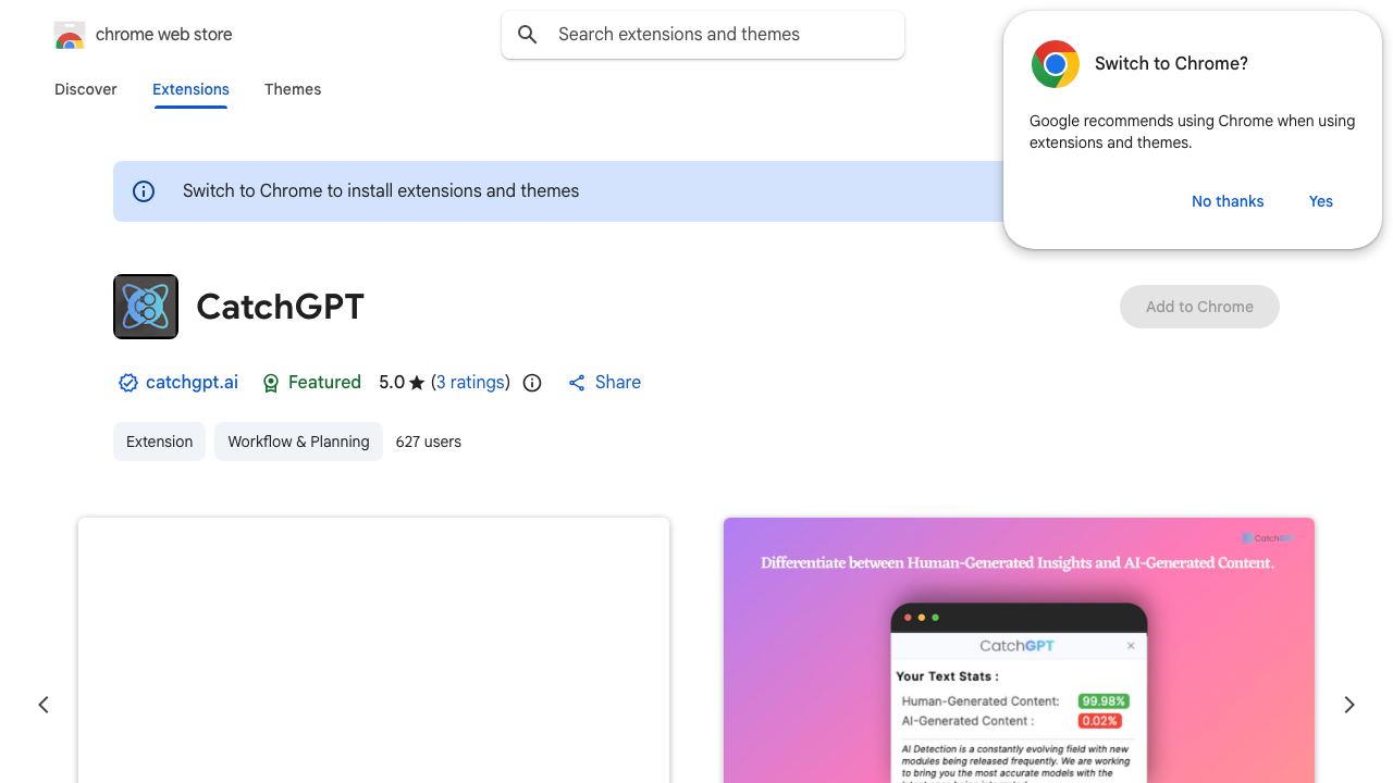 CatchGPT 网站截图