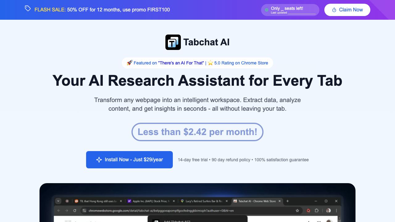 Tabchat AI 网站截图