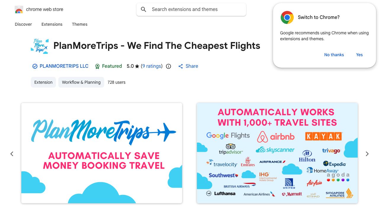 PlanMoreTrips - We Find The Cheapest Flights 网站截图