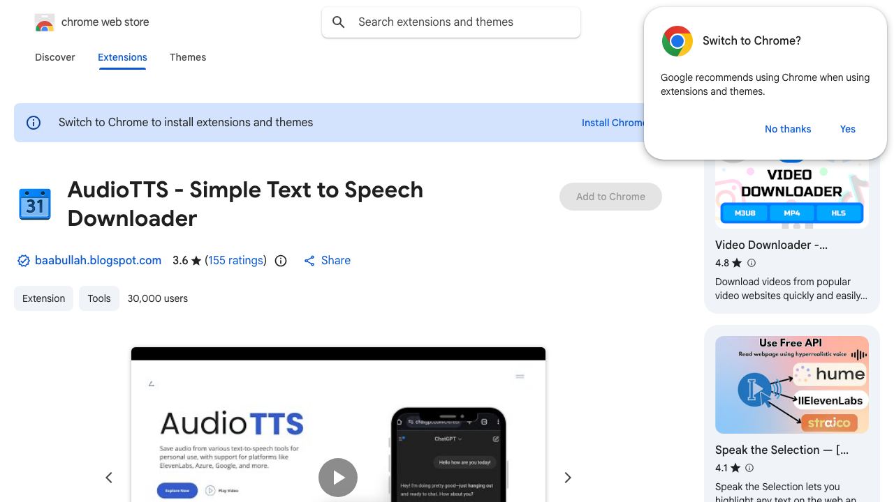 AudioTTS - Simple Text to Speech Downloader 网站截图
