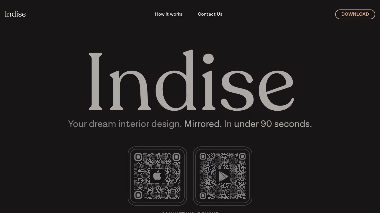 Indise website screenshot