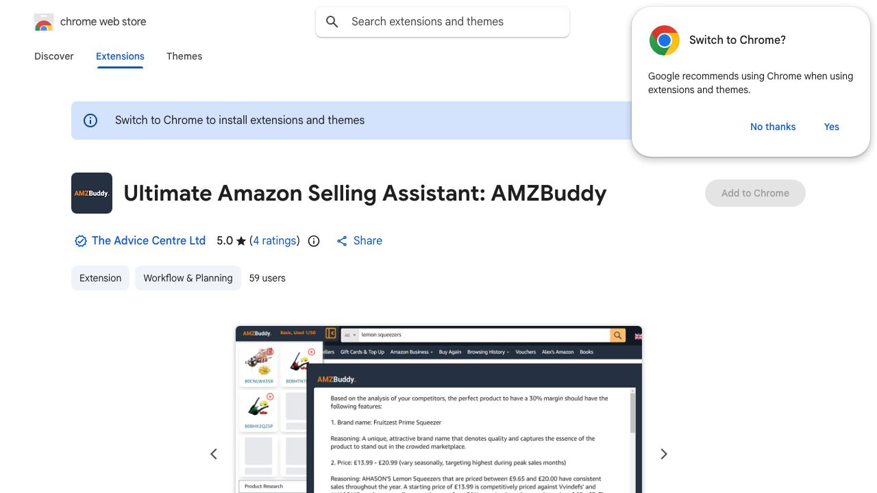 Ultimate Amazon Selling Assistant: AMZBuddy 网站截图