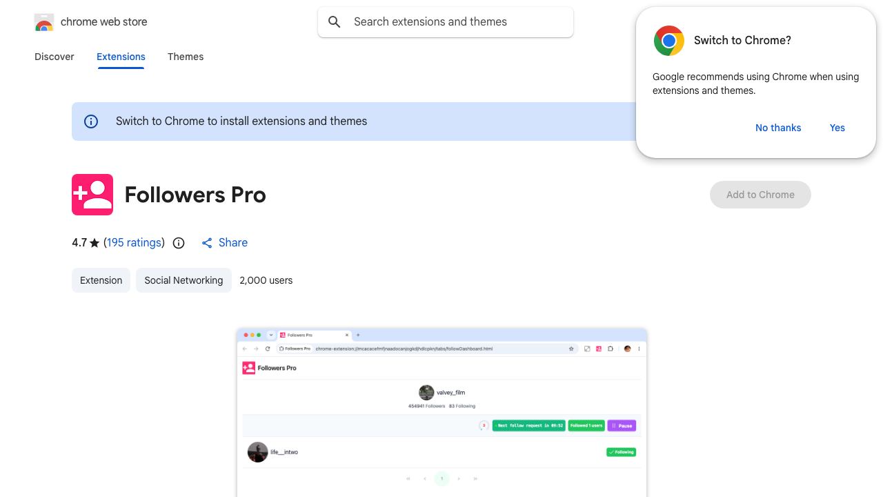 Followers Pro for Instagram 网站截图