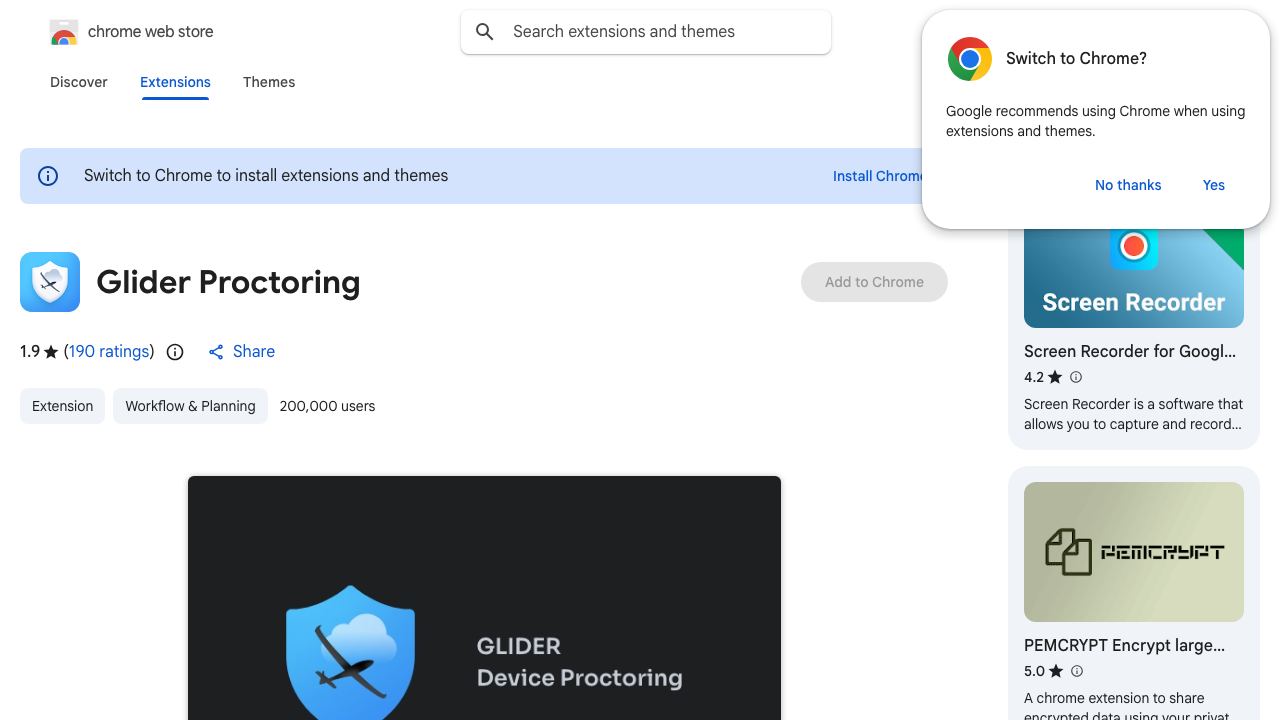 Glider Proctoring 网站截图
