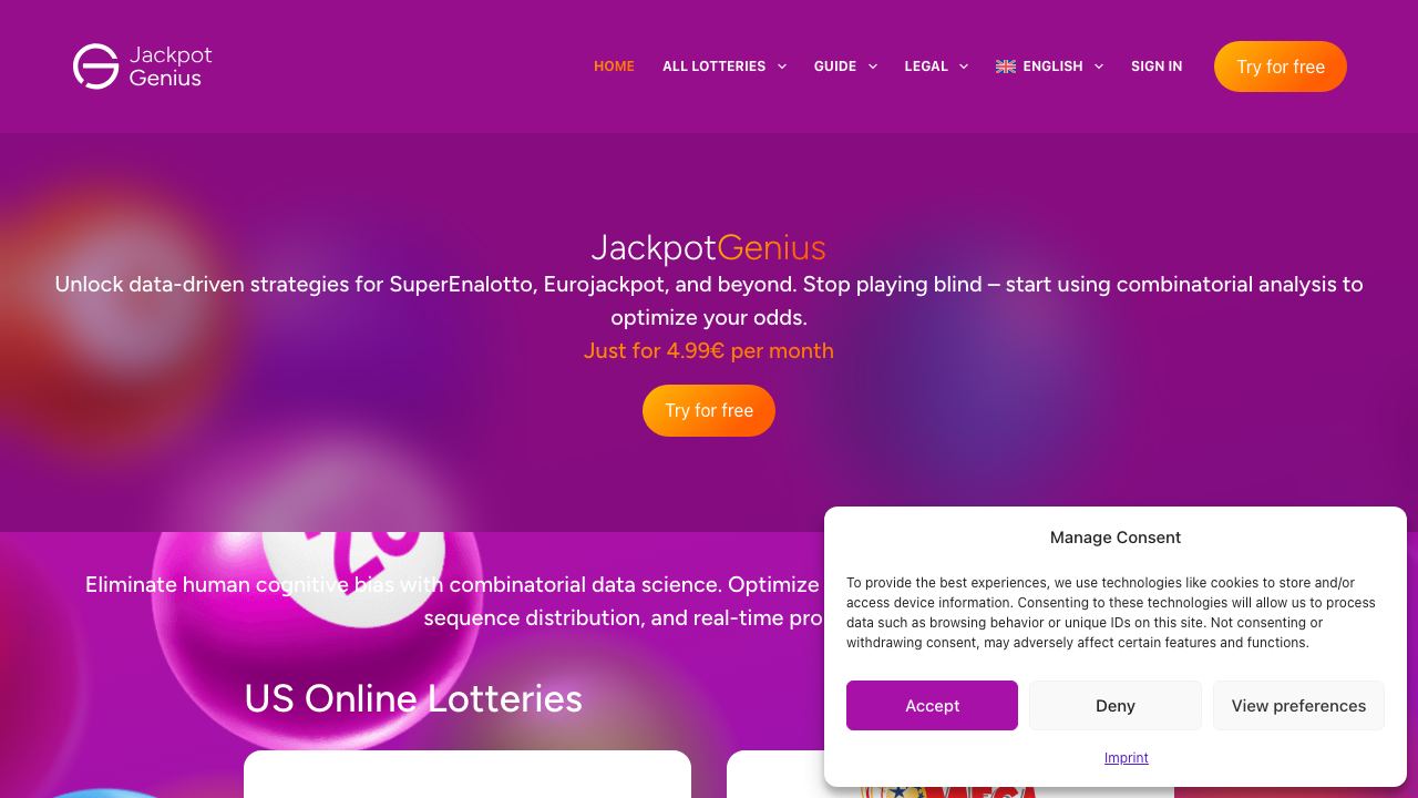 JackpotGenius website screenshot