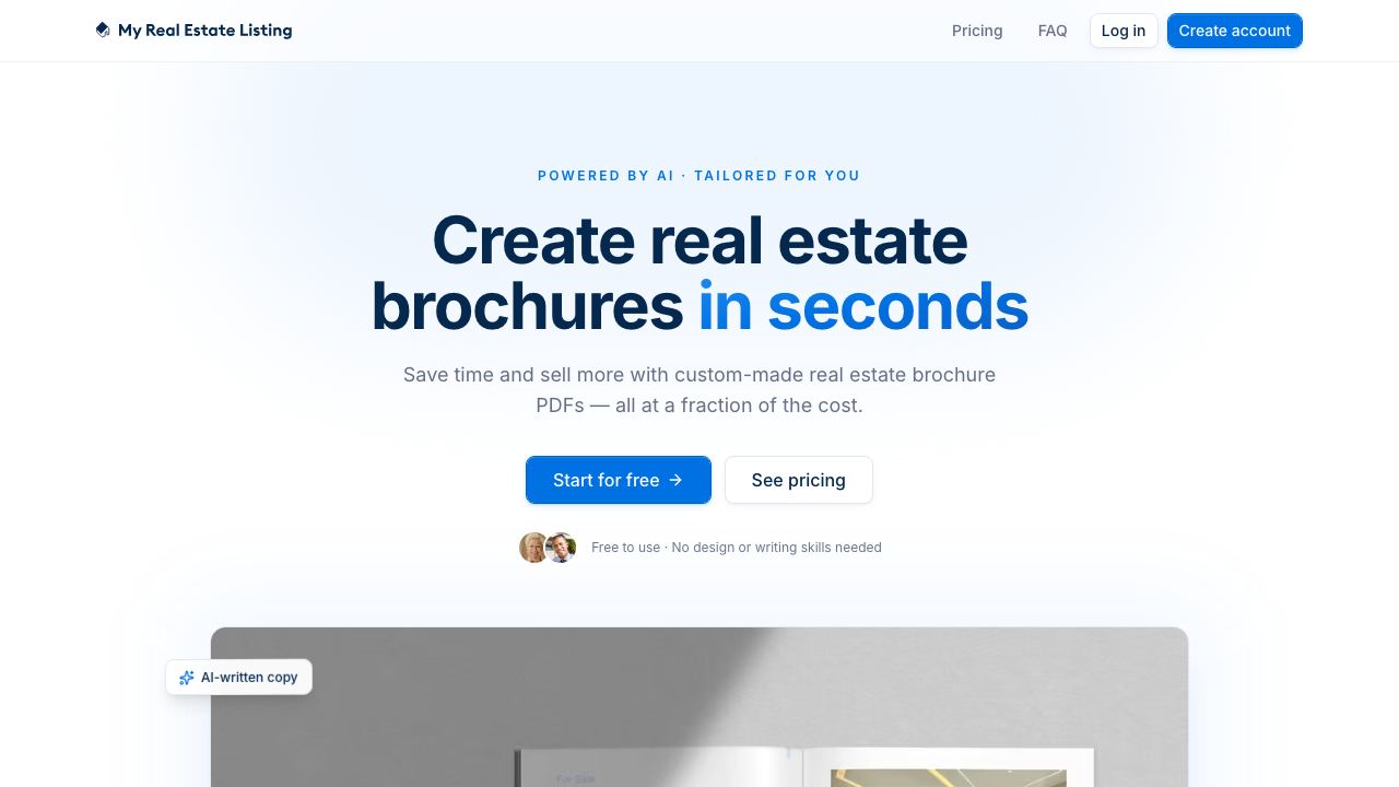 My Real Estate Listing - AI 网站截图