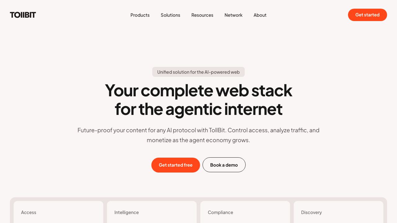 TollBit website screenshot