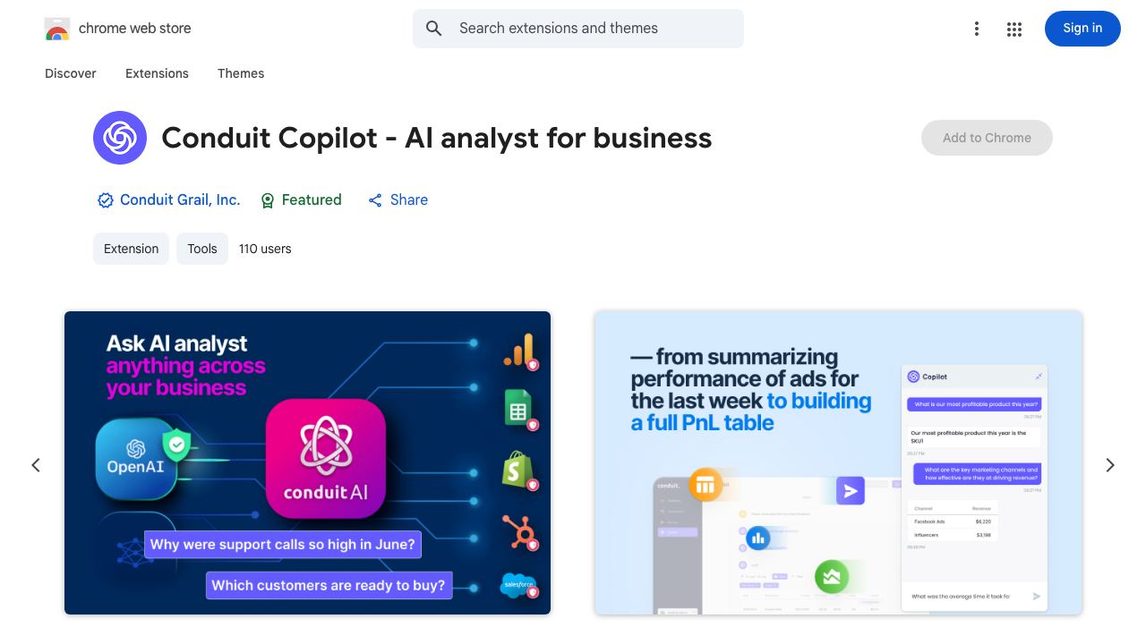 Conduit Copilot - AI analyst for business 网站截图