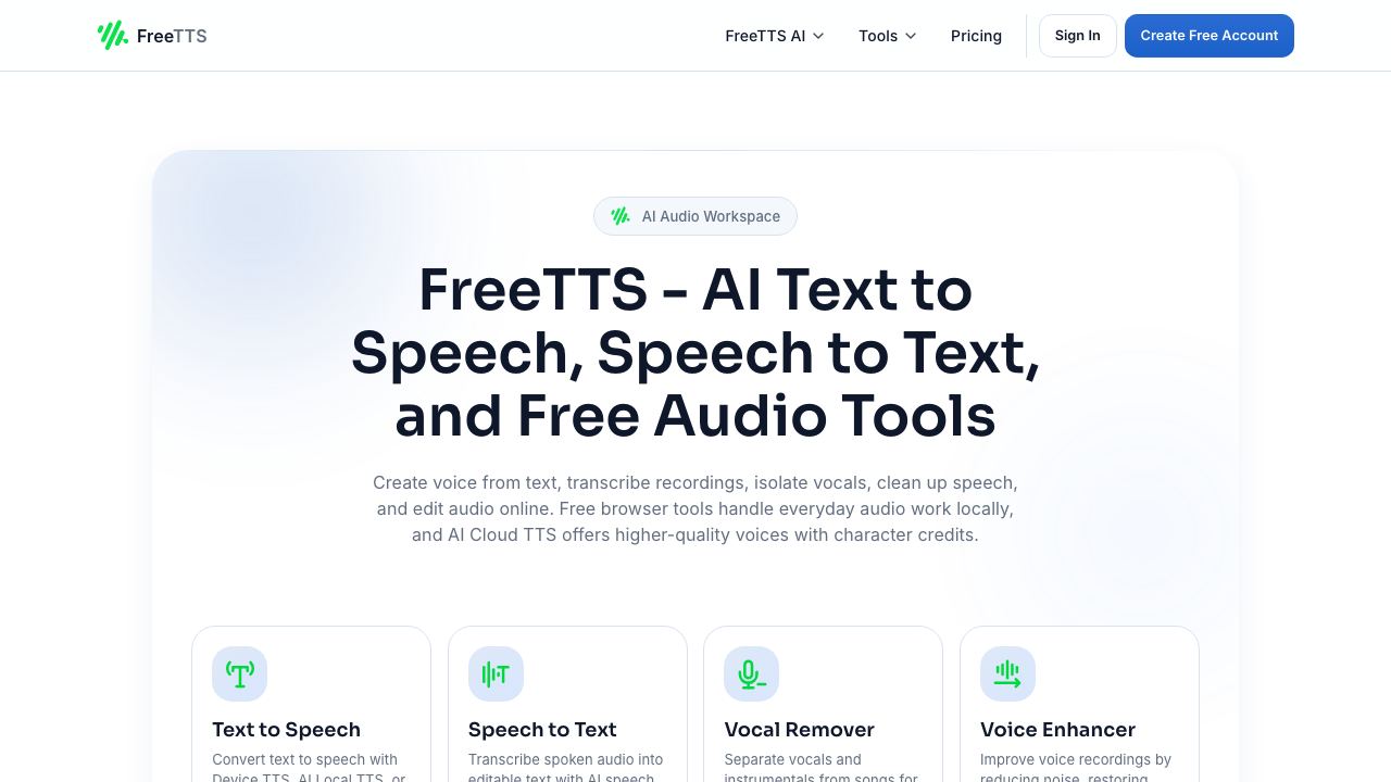 Free TTS 网站截图
